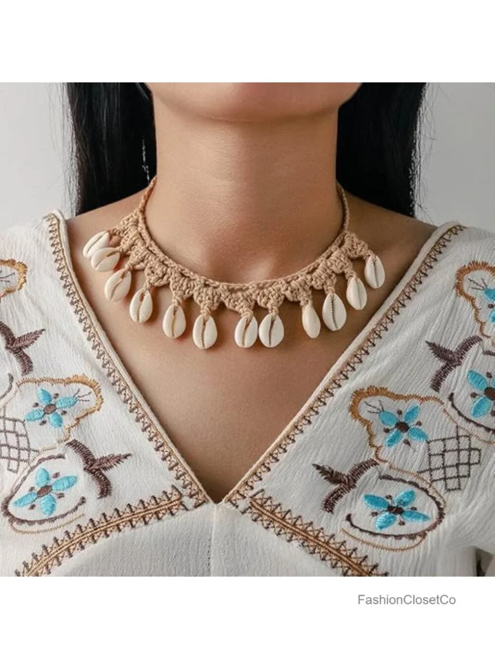 Boho Cowrie Shell Choker Necklace Women Natural Seashell Adjustable